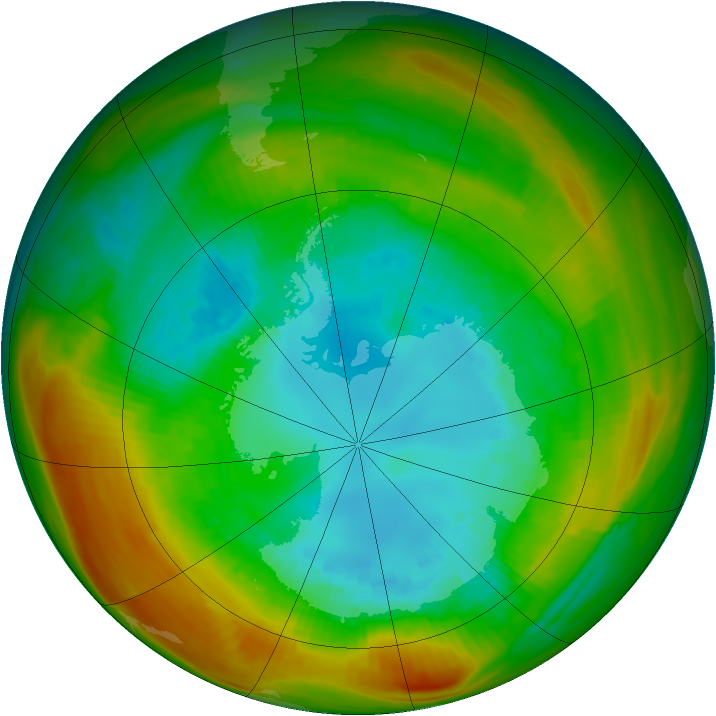 Antarctic ozone map for 28 August 1981